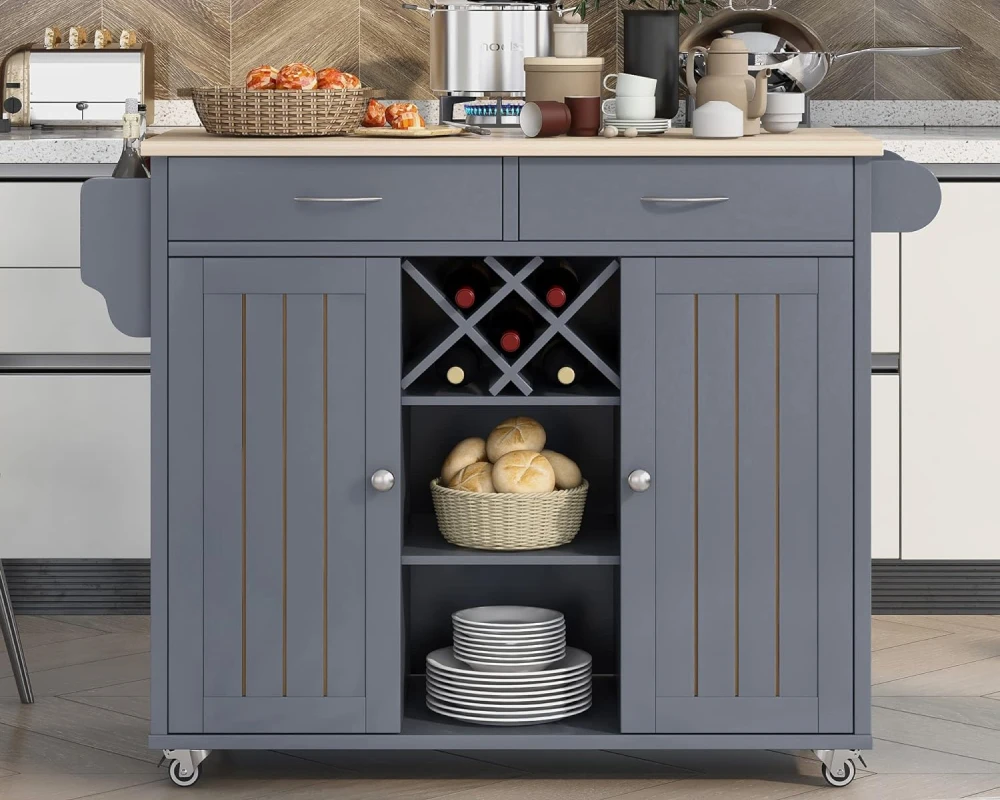 kitchen cart stainless steel top